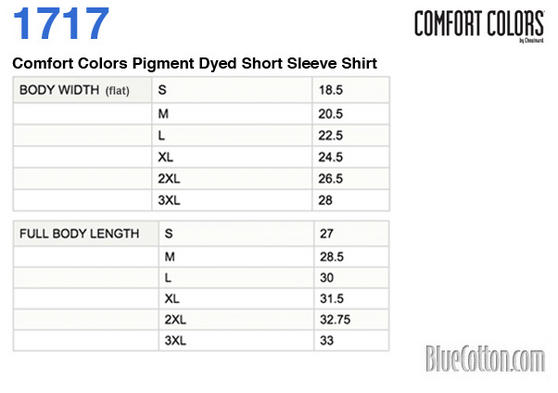 Size chart for a Dev Seed Pullover Hoodie