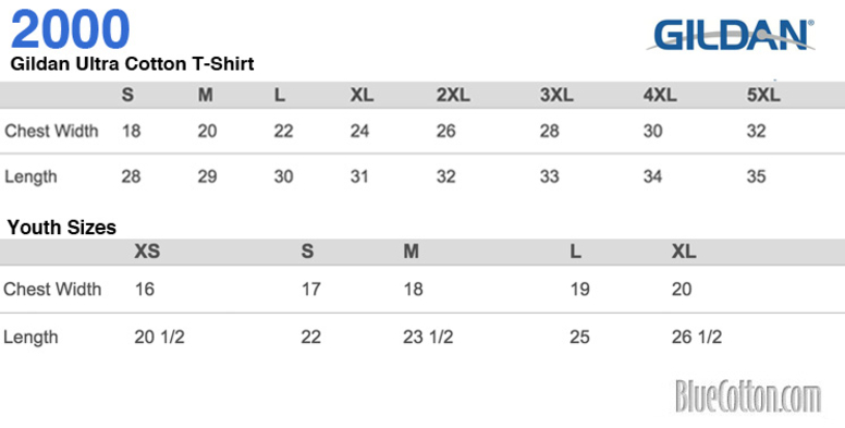 Size chart for a Dev Seed Short Sleeve T-Shirt